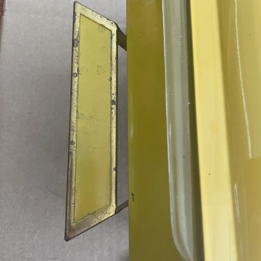VTG Anchor Hocking Fire King Atomic Gold Yellow Chafing‎ Dish/Carrier w/candle